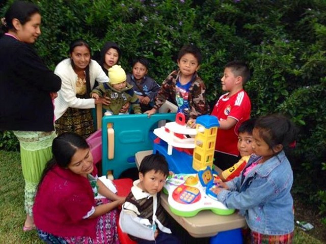 Mayan Children playing with your donation of toys while waiting for their medical exams @ WAY-bi, Tecpan, Guatemala.