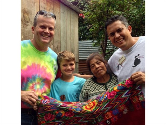 Tom, Edwin, and Frankie visiting Juanita and seeing her new room that was built by WAY-bi volunteers. <br/>Juanita presented a traditional Mayan Weepil to us for her gratitude for giving her something to live for. It took Juanita nine months to make this traditional blouse for Mayan women. Thank you to ALL who have made Juanita's plea of compassion a SUCCESS. 