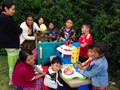 Mayan Children playing with your donation of toys while waiting for their medical exams @ WAY-bi, Tecpan, Guatemala.