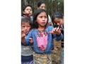 Mayan Indian children watching us start the construction of the children's hospice in Tecpan, Guatemala.