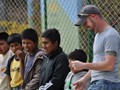 Sean with the big guys enjoying and just watching the fiesta taking place at WAY-bi, Guatemala