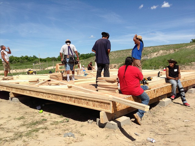 Staging the area to start building the Lakota walls.