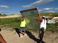 Offloading donated windows from Fred Moran, Window World of Boardman, Ohio