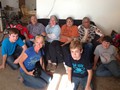 Mission of LOVE Volunteers visiting with Leonard Little Finger, Linda Bull Bear and Richard Broken Nose in Oglala, S.D. while building a Lakota home for the Camp Family @ Kiza Park.
