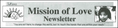 Fall 2002 Mission of Love Newsletter