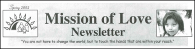 Mission of Love Spring 2002 Newsletter
