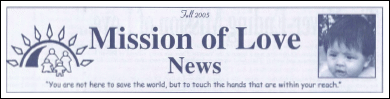 Fall 2005 Mission of Love Newsletter