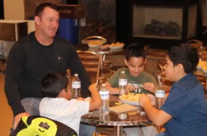 Jim Thome with victims of Tennessee wild fires